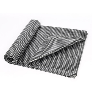 Promotional Sun Protection Tarps Black And White Grid PE Tarpaulin